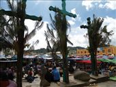 The three crosses symbolize  the trinity. The three crosses sit in the Chamula town center.: by trbryant79, Views[277]