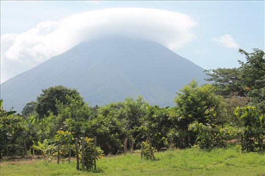 Volcan Concepcion, Isle de Ometepe, 2013.  Studying the hike I am about to make up the Volcano.