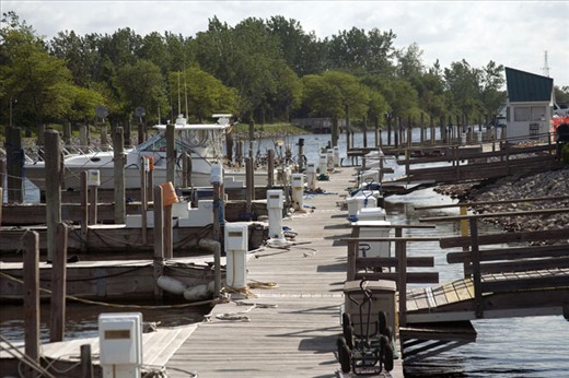Peaceful morning at the docks after the fishing boats left the dock.