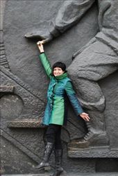 Me clinging to the side of the cosmonaut monument: by treefrog, Views[112]