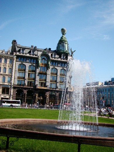 One of the beautiful buildings on Nevskiy Prospect just as we exited out Hostel