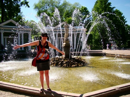 Me standing in front of a stunning fountain