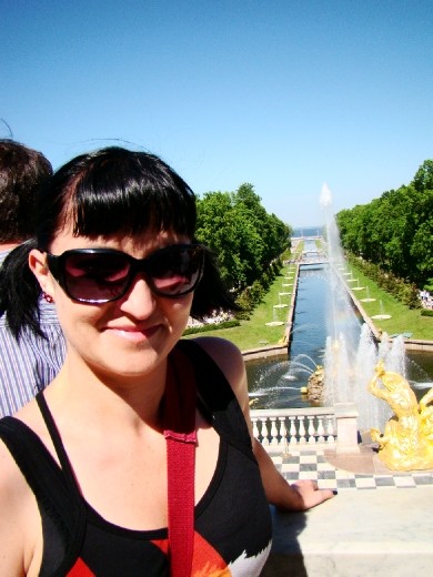 Me in front of the Palace and looking out over the Grand Cascade