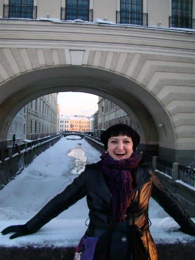 Me in front of the frozen Neva River