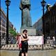 Standing in front of one of the numerous statues dotted all over the city Views[115]