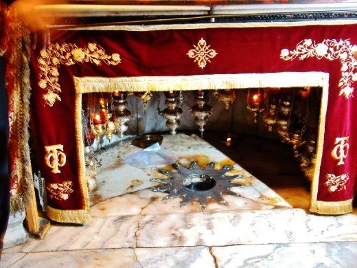 The star marks the spot where Jesus was born