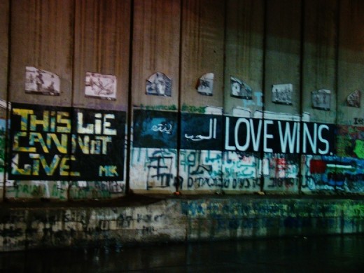 Israel Palestine wall with its graffiti