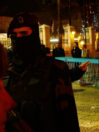 Standing right by the Barriers of Manger Square
