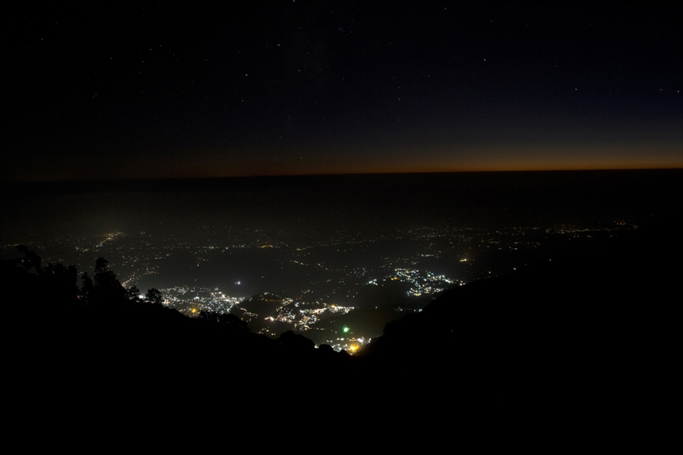 Mcleodganj City : A city scape of Mcleodganj from the hights of Triund, just after the sunset.