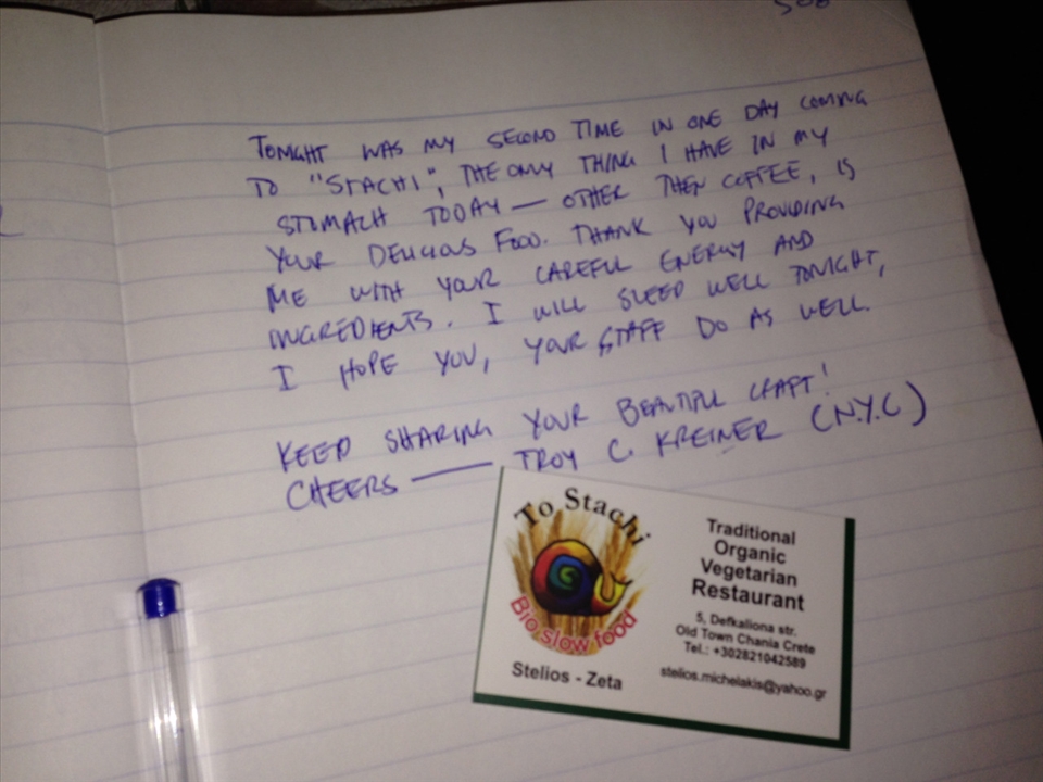 my letter in his signature book