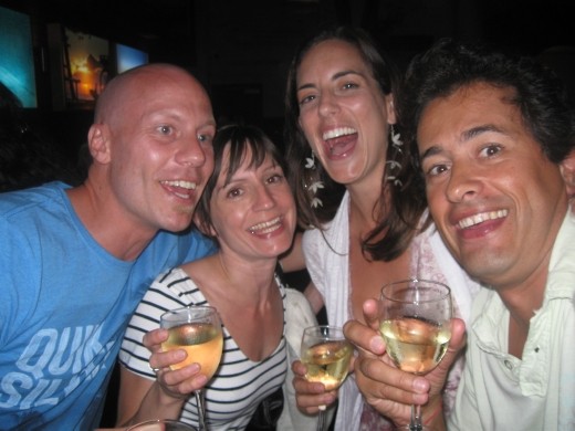 Out on the town with some visiting friends Sarah and Nickolas.