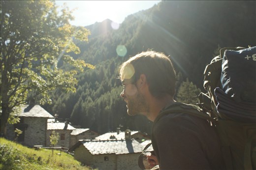 1. nick walking just after the start. the top is still far