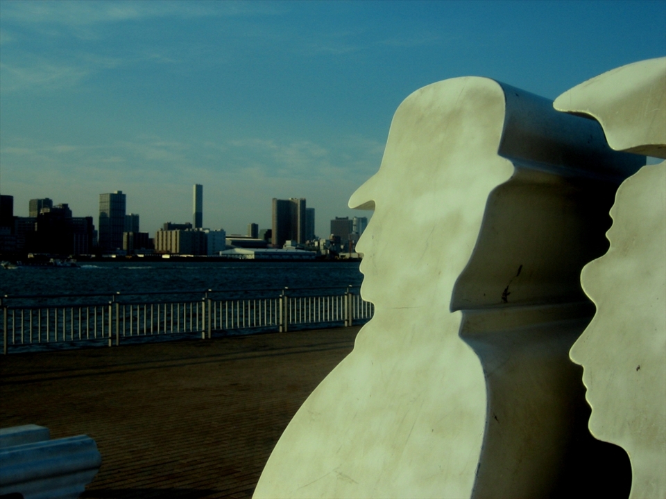 STATUES AND THE SEA:
And there I was not alone on the sea shore!
