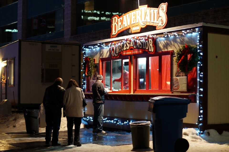 after ice skating people enjoy beavertails a canadian pastry not the actual tail of a beaver and a hot beverage to warm themselves up