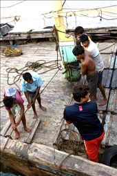 The fishermen trying to dock their boat: by uran, Views[294]