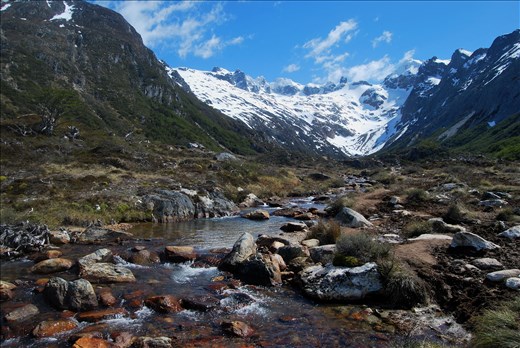 Liquid water, frozen water.