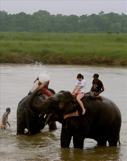 This is me being awe-struck/terrified on an elephant. 