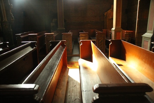 Pews, Wooden Church of the Assumption of the Virgin Mary, Haczow