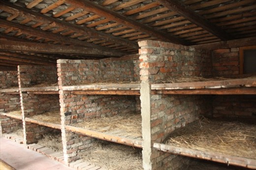 Stone bunks, 8 to a bed