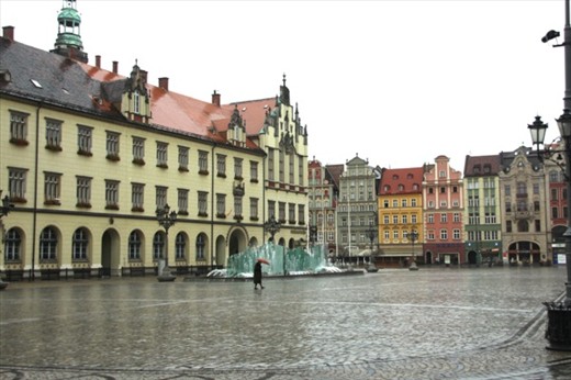Empty square on All Saints Day, Old Town Wroclaw