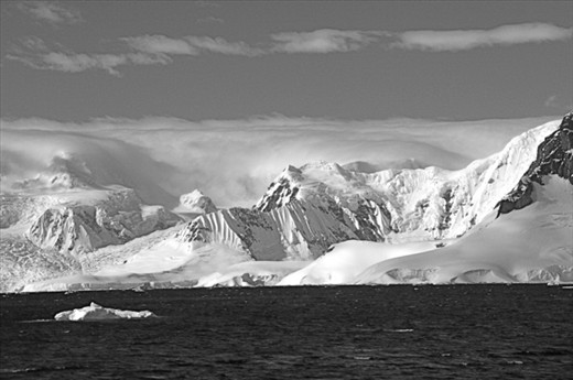 Antarctica in black and white