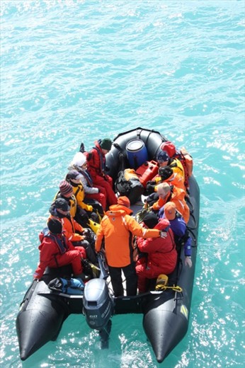 Going ashore to Fortuna Bay, S. Georgia Island