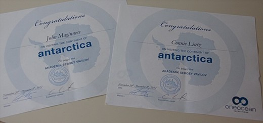 Antarctica Certificates - as if we could ever forget this trip!