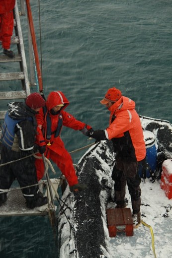 Loading the Zodiacs isn't always easy