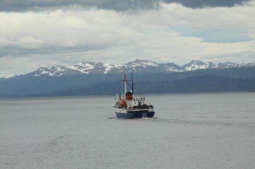 The Ushuaia leaving Ushuaia