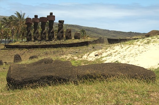 Moai at Ahu Tau a Ure, Easter Island