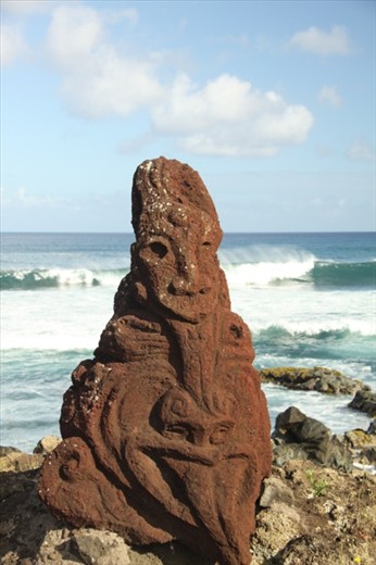 Carvings near Hanga Roa, Easter island