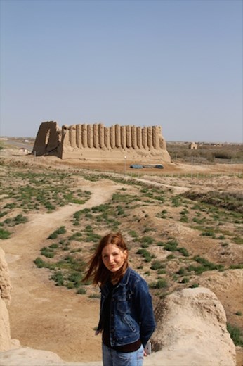 Ksenia at Great Kiz Kala, Merv