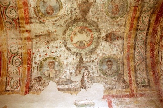 Frescoed ceiling, Peter and Paul Crypt, Pecs