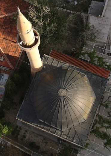 Allah's-eye view of a mosque, Ballooning Cappadocia