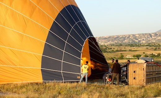 Hot air for our balloon, Cappadocia