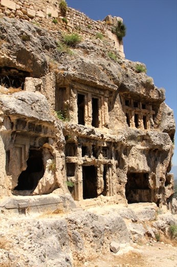 Stone carved tombs, Tlos