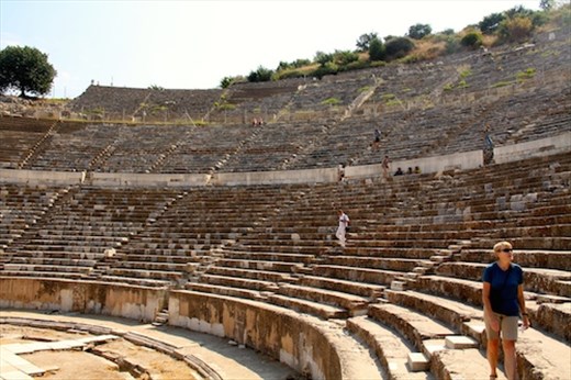 Looking for our seats, theater at Ephesus