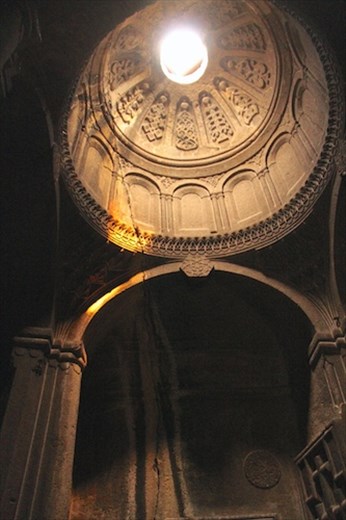 Sunlight through the dome, Geghard Monastery