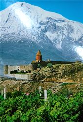 Church and Mt. Ararat (from postcard): by vagabonds3, Views[804]
