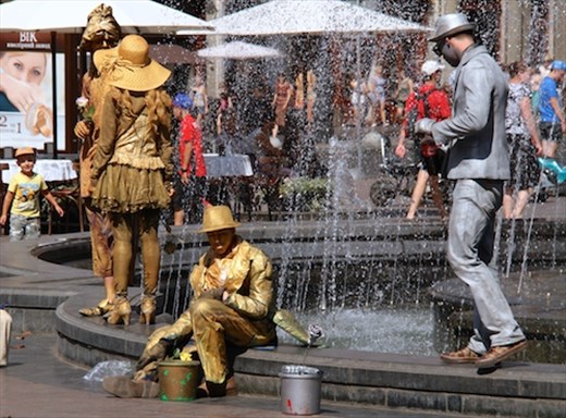 Fountain of mimes, Lviv