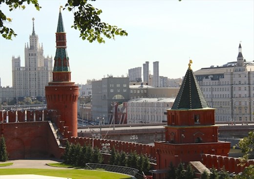 Looking out over the Kremlin walls, Moscow