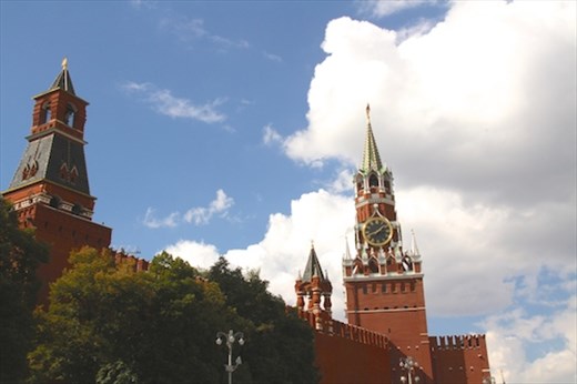 Kremlin wall and Clock Tower, Moscow
