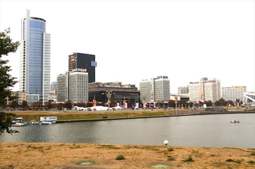 Modern Minsk over Nyamiha RIver 