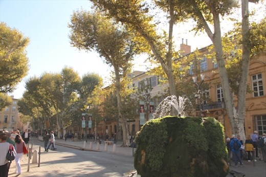 Fountains and plane trees, Aix-en-Provence
