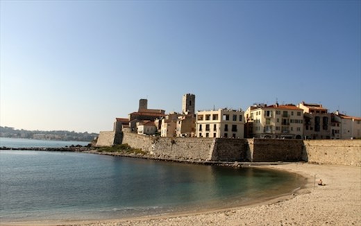 Ramparts and beach at Antibes
