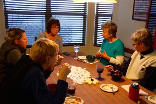 Playing Mexican train with new friends, Gold Canyon