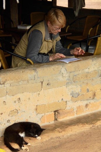 Connie working on her target list, Karanambo