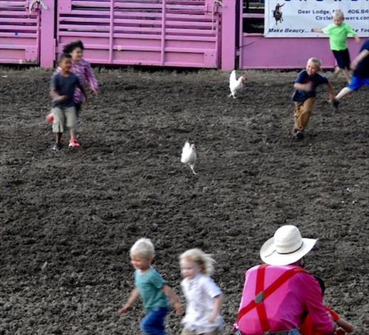 Chicken Chase, BullRama, Deer Lodge MT