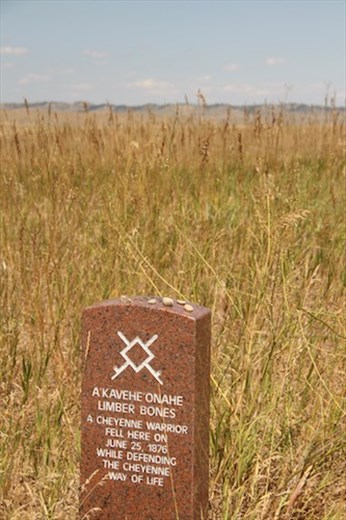 Where one of the Sioux warriors fell, Little Bighorn Battlefield