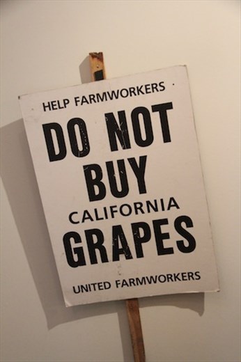 Picket sign from '65 grape boycott